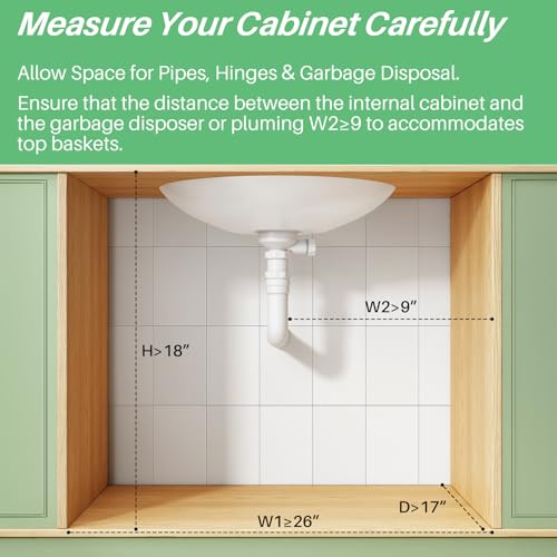Under Sink Organizer, 2-Pack Pull Out Cabinet Organizer 2 Tier Metal Slide Out Storage Shelf Rack, L-Shaped Adjustable Height,Mesh Sliding Drawer for Kitchen, Bathroom, Laundry, Pantry, White, XL - My Kitchen Products