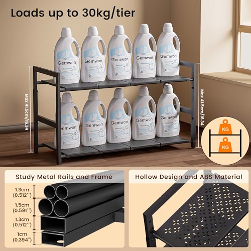Under Sink Organizer and Storage 16.5"-30.7" Expandable Length, Adjustable Height Max 16.7" Under Sink Shelf 2 Tier with Removable ABS Panels Metal Frame for Bathroom Kitchen Pantry Cabitnet Pot Pan - My Kitchen Products