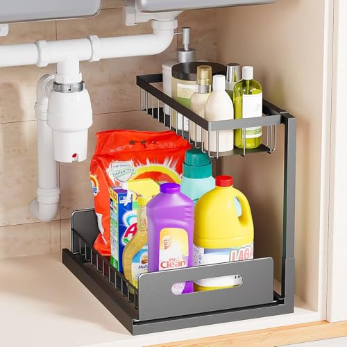 Under Sink Organizer and Storage, Slide Out Cabinet Organizer, Pull Out Sink Shelf for Kitchen Bathroom Laundry
