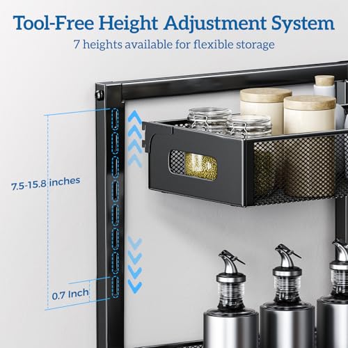 Under Sink Organizer for Bathroom & Kitchen, Under Cabinet Storage Shelf, Bathroom Cabinet Organizer Vanity Drawer Pantry Organization, Multi-Purpose Under Sink Slide Out Storage Shelf - My Kitchen Products
