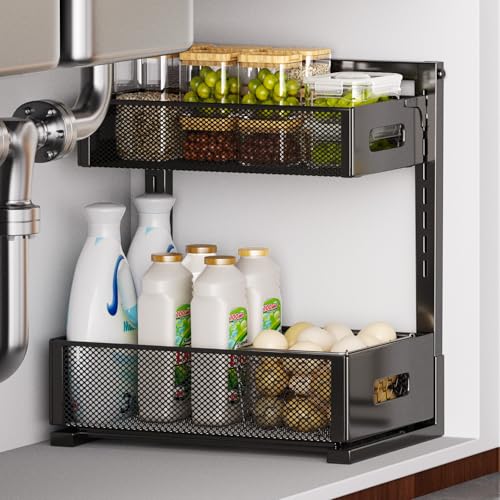 Under Sink Organizer for Bathroom & Kitchen, Under Cabinet Storage