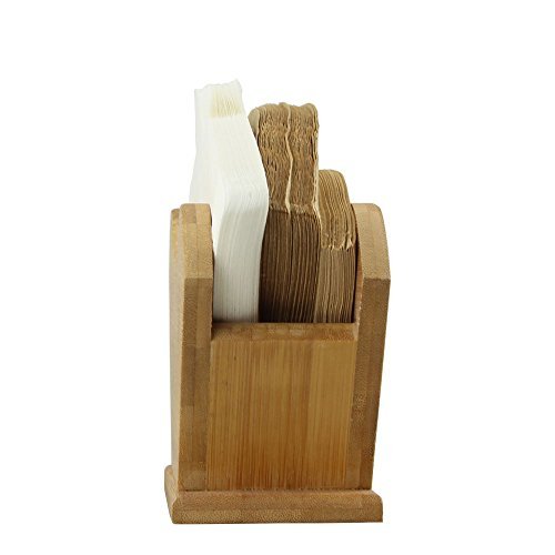 Unibene Bamboo Coffee Filter Holder, Renewable Stand Container Dispenser Rack Shelf for Square Cone-shaped and Flat-bottomed Pour Over Paper Filters - My Kitchen Products