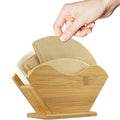 Unibene Bamboo Coffee Filter Holder, Renewable Stand Container Dispenser Rack Shelf for Square Cone-shaped and Flat-bottomed Pour Over Paper Filters - My Kitchen Products