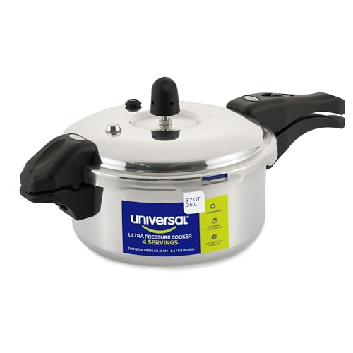 Universal (3.7 Quart / 3 Liter) Ultra Pressure Cooker, Pressure Pot with 6 Safety Systems, Aluminum Pressure Cooker for 4 Servings, Even Heat Distribution, Diameter 9.4 inches, Height 7 inches - My Kitchen Products