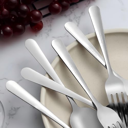 Unokit 24-Piece Spoons and Forks Set Silverware Set - Forks and Spoons Food Grade Stainless Steel Silverware for Home, Kitchen and Restaurant, 12-Fork and 12-Spoon, Mirror Polished&Dishwasher Safe - My Kitchen Products