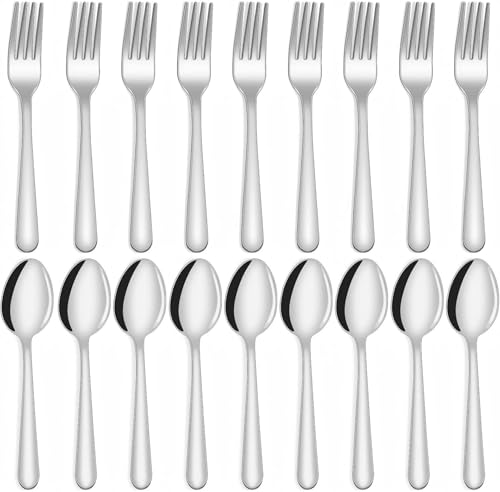 Unokit 24-Piece Spoons and Forks Set Silverware Set - Forks and Spoons Food Grade Stainless Steel Silverware for Home, Kitchen and Restaurant, 12-Fork and 12-Spoon, Mirror Polished&Dishwasher Safe - My Kitchen Products