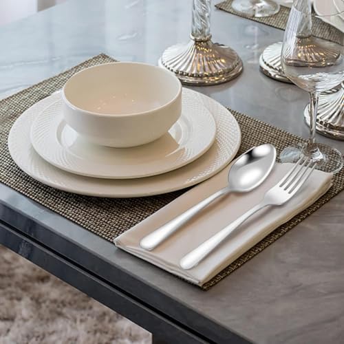 Unokit 24-Piece Spoons and Forks Set Silverware Set - Forks and Spoons Food Grade Stainless Steel Silverware for Home, Kitchen and Restaurant, 12-Fork and 12-Spoon, Mirror Polished&Dishwasher Safe - My Kitchen Products