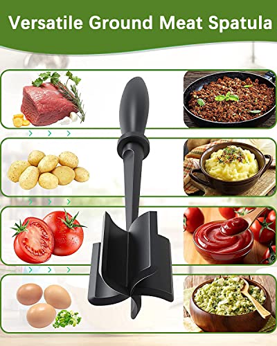 Upgrade Meat Chopper, Heat Resistant Meat Masher for Hamburger, Ground Beef Smasher, Nylon Hamburger Grinder Utensil for Ground Beef, Non Stick Mix Ground Chopper, Mix and Chop Potato Masher Tool - My Kitchen Products