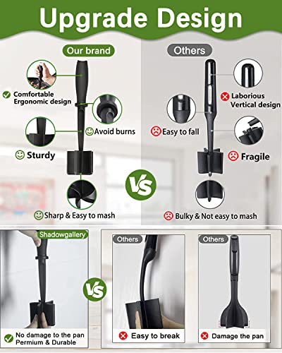 Upgrade Meat Chopper, Heat Resistant Meat Masher for Hamburger, Ground Beef Smasher, Nylon Hamburger Grinder Utensil for Ground Beef, Non Stick Mix Ground Chopper, Mix and Chop Potato Masher Tool - My Kitchen Products
