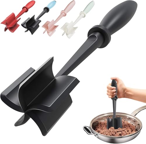 Upgrade Meat Chopper, Heat Resistant Meat Masher for Hamburger, Ground Beef Smasher, Nylon Hamburger Grinder Utensil for Ground Beef, Non Stick Mix Ground Chopper, Mix and Chop Potato Masher Tool - My Kitchen Products