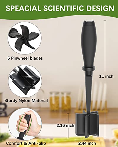 Upgrade Meat Chopper, Heat Resistant Meat Masher for Hamburger, Ground Beef Smasher, Nylon Hamburger Grinder Utensil for Ground Beef, Non Stick Mix Ground Chopper, Mix and Chop Potato Masher Tool - My Kitchen Products