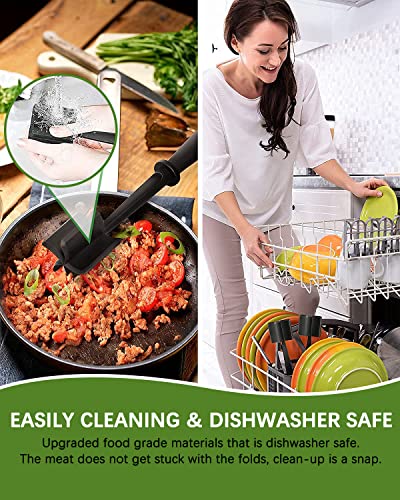 Upgrade Meat Chopper, Heat Resistant Meat Masher for Hamburger, Ground Beef Smasher, Nylon Hamburger Grinder Utensil for Ground Beef, Non Stick Mix Ground Chopper, Mix and Chop Potato Masher Tool - My Kitchen Products
