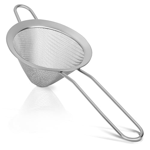Upgraded 3.3" 304 Stainless Steel Fine Mesh Strainers for Kitchen, Cocktail Strainer Tea Coffee Juice Strainer Food Strainer