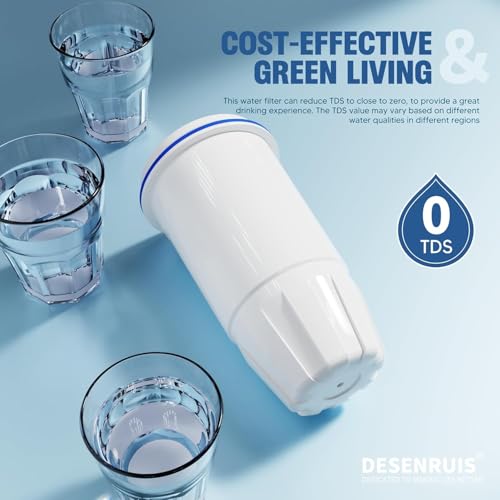Upgraded Water Filter Replacement for Zero Pitcher and Dispenser ZR-001 ZR-004 ZP-006 ZR-017, Multi-Stage Filter System, Effectively Reducing Lead, Chromium, PFOA, and PFOS, Pack of 4, By DESENRUIS - My Kitchen Products