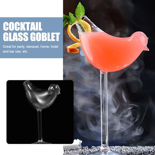 UPKOCH 8 Pack Cocktail Glass Bird Shaped Cocktail Glass Set Creative Glass Goblet Clear Champagne Wine Glasses Transparent Glassware for Bar Restaurant Club Party - My Kitchen Products