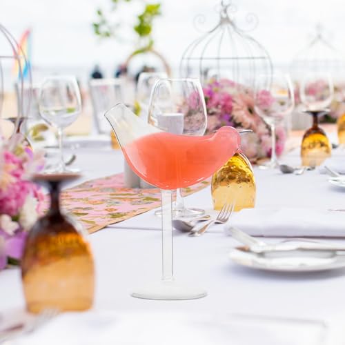 UPKOCH 8 Pack Cocktail Glass Bird Shaped Cocktail Glass Set Creative Glass Goblet Clear Champagne Wine Glasses Transparent Glassware for Bar Restaurant Club Party - My Kitchen Products