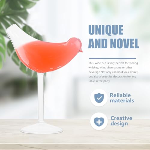 UPKOCH 8 Pack Cocktail Glass Bird Shaped Cocktail Glass Set Creative Glass Goblet Clear Champagne Wine Glasses Transparent Glassware for Bar Restaurant Club Party - My Kitchen Products