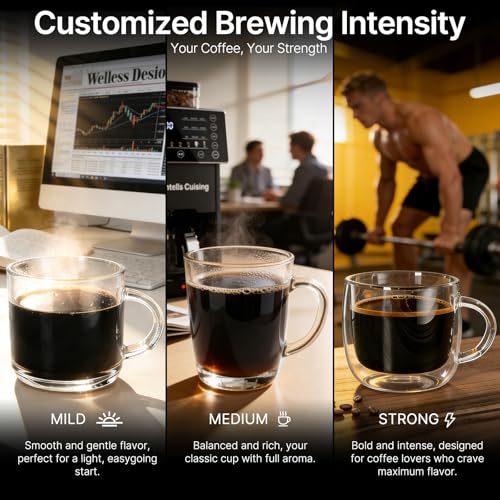 URintells Cuising Coffee Maker with Grinder, 22OZ Drip Coffee Maker with Glass Carafe and Removable Filter, Programmable Hot and Cold Bean to Cup Coffee Machine with Timer, Auto Shut Off - My Kitchen Products