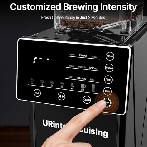 URintells Cuising Coffee Maker with Grinder, 22OZ Drip Coffee Maker with Glass Carafe and Removable Filter, Programmable Hot and Cold Bean to Cup Coffee Machine with Timer, Auto Shut Off - My Kitchen Products
