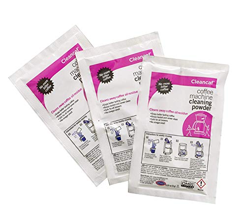 Urnex Coffee Maker and Espresso Machine Cleaner Cleancaf Powder - 3 Packets - Safe On Keurig Delonghi Nespresso Ninja Hamilton Beach Mr Coffee Braun - My Kitchen Products
