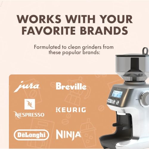 Urnex Grindz Professional Coffee Grinder Cleaning Tablets - 430 Grams - All Natural Food Safe Gluten Free - Cleans Burr and Casing - Help Extend Life of Your Grinder - My Kitchen Products