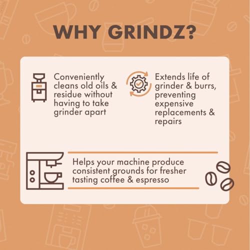 Urnex Grindz Professional Coffee Grinder Cleaning Tablets - 430 Grams - All Natural Food Safe Gluten Free - Cleans Burr and Casing - Help Extend Life of Your Grinder - My Kitchen Products