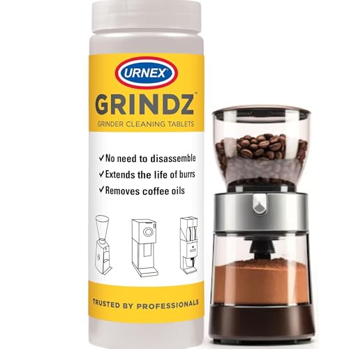 Urnex Grindz Professional Coffee Grinder Cleaning Tablets - 430 Grams - All Natural Food Safe Gluten Free - Cleans Burr and Casing - Help Extend Life of Your Grinder - My Kitchen Products