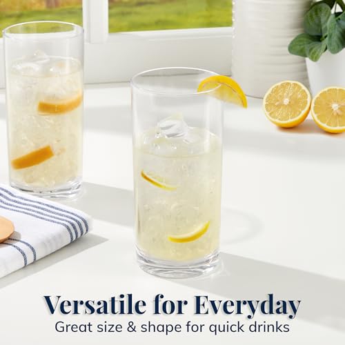 US Acrylic Classic Clear Plastic Reusable Drinking Glasses (Set of 6) 16oz Water Cups | BPA-Free Tumblers, Made in USA | Top-Rack Dishwasher Safe - My Kitchen Products