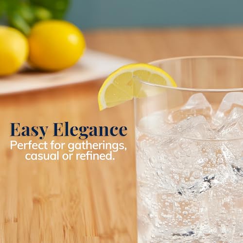 US Acrylic Classic Clear Plastic Reusable Drinking Glasses (Set of 8) 12oz Rocks & 16oz Water Cups | BPA-Free Tumblers, Made in USA | Top-Rack Dishwasher Safe - My Kitchen Products