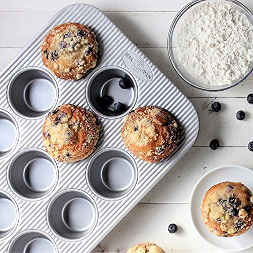 USA Pan Bakeware Muffin Pan, 12-Well, Aluminized Steel - My Kitchen Products
