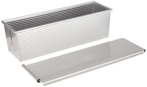 USA Pan Bakeware Pullman Loaf Pan with Cover, 13 x 4 inch, Nonstick & Quick Release Coating, Made in the USA from Aluminized Steel - My Kitchen Products