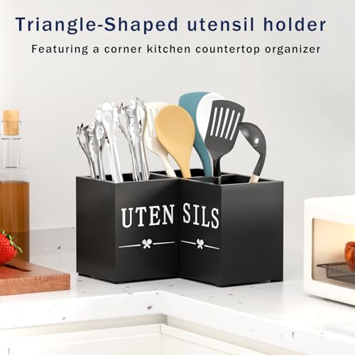 Utensil Holder for Kitchen Utensils, Corner Counter Top Portable Organizer - My Kitchen Products