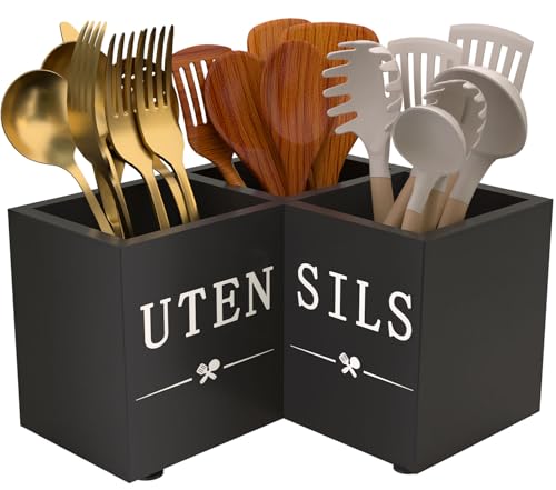Utensil Holder for Kitchen Utensils, Corner Counter Top Portable Organizer