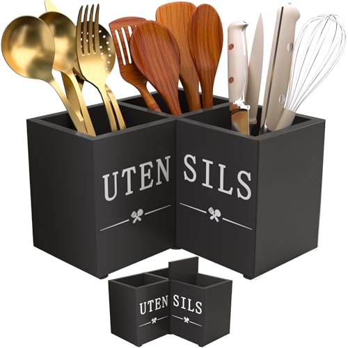 Utensil Holder for Kitchen Utensils, Corner Counter Top Portable Organizer - My Kitchen Products