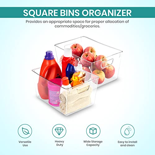 Utopia Kitchen Clear Pantry Organizers and Storage Bins 6 Pack, Large Clear Storage Bins for Pantry, Durable Freezer Organizer Bins With Handles for Organizing Fridge, Kitchen Organization - My Kitchen Products