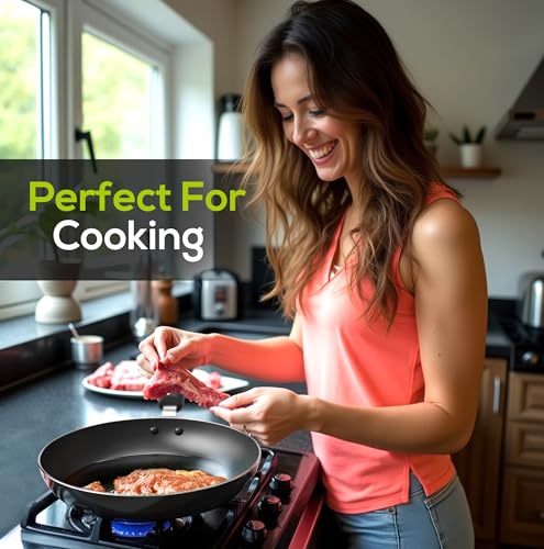 Utopia Kitchen Nonstick Cookware 3 Piece Omelette Pan Skillet Set, Nonstick Frying Pans with Induction Bottom, 8, 9.5 & 11 Inches Frying Pans with Bakelite Handles, PFOA Free, Grey - My Kitchen Products