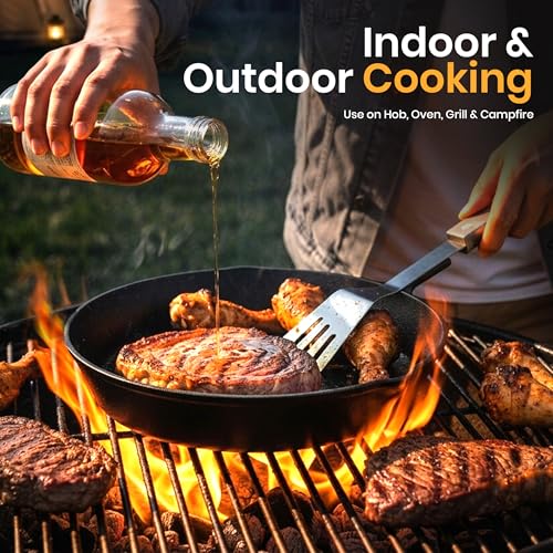 Utopia Kitchen Premium Cast iron Skillets 3 Piece Set, Chef's Pan, Pre Seasoned Frying Pan, 6, 8 & 10 Inches, PFAS-Free, Stovetop, Campfire & Grill Large Skillet, Even Heat Distribution Cast Iron Pan - My Kitchen Products