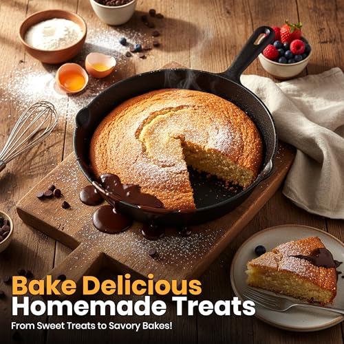 Utopia Kitchen Premium Cast iron Skillets 3 Piece Set, Chef's Pan, Pre Seasoned Frying Pan, 6, 8 & 10 Inches, PFAS-Free, Stovetop, Campfire & Grill Large Skillet, Even Heat Distribution Cast Iron Pan - My Kitchen Products