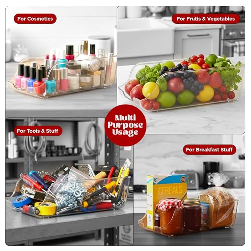 Utopia Kitchen Soda Can Organizer and Dispenser for Refrigerator/Pantry - Durable Can Storage Organizer Fridge & Kitchen Organization - (Clear, Set of 4) - My Kitchen Products