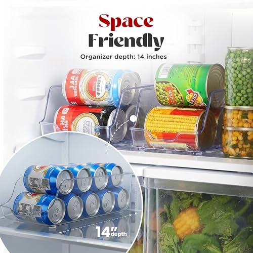 Utopia Kitchen Soda Can Organizer and Dispenser for Refrigerator/Pantry - Durable Can Storage Organizer Fridge & Kitchen Organization - (Clear, Set of 4) - My Kitchen Products