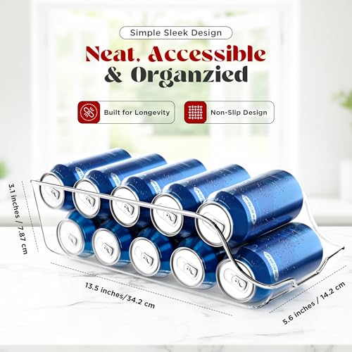 Utopia Kitchen Soda Can Organizer and Dispenser for Refrigerator/Pantry - Durable Can Storage Organizer Fridge & Kitchen Organization - (Clear, Set of 4) - My Kitchen Products