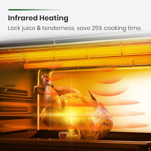 VAL CUCINA Infrared Heating 26.3 QT Air Fryer Toaster Oven, Large Countertop Convection Oven 10-in-1 Combo, 6-Slice Toast, Enamel Baking Pan Easy Clean with Recipe Book, Brushed Stainless Steel Finish - My Kitchen Products
