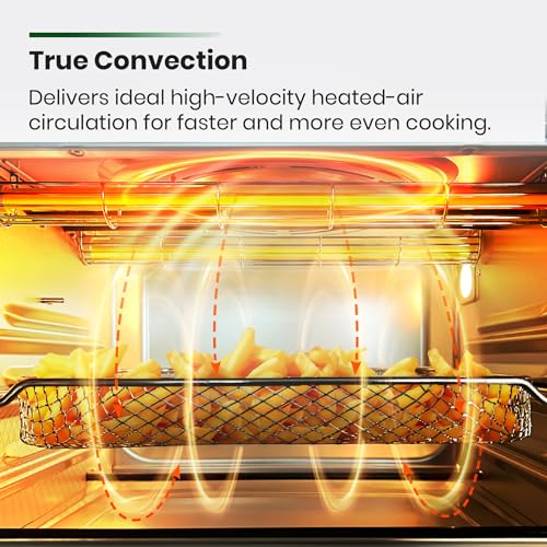 VAL CUCINA Infrared Heating 26.3 QT Air Fryer Toaster Oven, Large Countertop Convection Oven 10-in-1 Combo, 6-Slice Toast, Enamel Baking Pan Easy Clean with Recipe Book, Brushed Stainless Steel Finish - My Kitchen Products