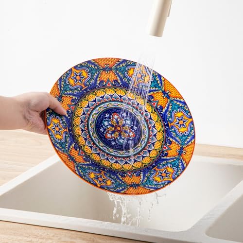 vancasso 24-Piece Dinnerware Sets,Plates & Bowls Sets Service for 6, Bohemian Porcelain Dishes Set for 6, Kitchen Dinner Set,Microwave & Dishwasher Safe, Scratch Resistant,Series KRVI - My Kitchen Products