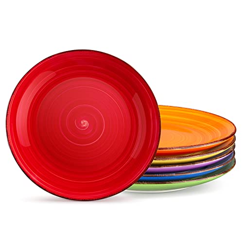 vancasso Bonita Dinner Plates, 10.5 Inch Ceramic Plates, Microwave, Oven and Dishwasher Safe Plates Set of 6 - Assorted Colors - My Kitchen Products