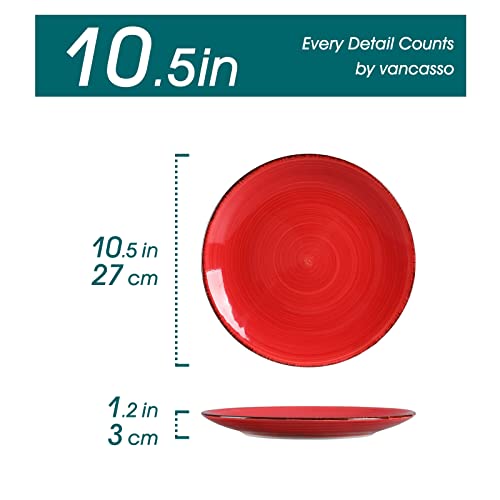 vancasso Bonita Dinner Plates, 10.5 Inch Ceramic Plates, Microwave, Oven and Dishwasher Safe Plates Set of 6 - Assorted Colors - My Kitchen Products
