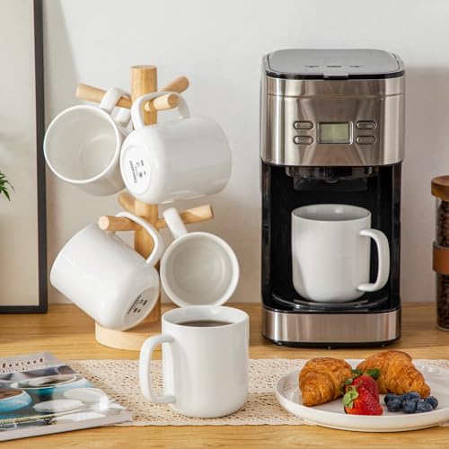 vancasso Porcelain Coffee Mugs Set, 16 oz Ceramic Coffee Cups for Americano Hot Tea Iced Coffee Cold Brew Cocoa Milk Mugs Set of 6, Dishwasher & Microwave Safe, White - My Kitchen Products