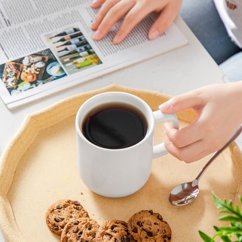 vancasso Porcelain Coffee Mugs Set, 16 oz Ceramic Coffee Cups for Americano Hot Tea Iced Coffee Cold Brew Cocoa Milk Mugs Set of 6, Dishwasher & Microwave Safe, White - My Kitchen Products