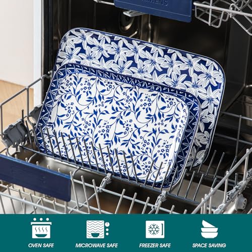 vancasso Porcelain Serving Trays for Party, Serving Platters Set of 3,Serving Dishes for Entertaining, Ceramic Party Trays and Platters for Serving Food, 16"/14"/12" Inch, Series SELENE - My Kitchen Products