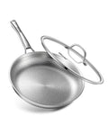 VEDNHOL Titanium Pan, 12 Inch Pure Titanium Hammered Pro frying pan with Lid, Non-Toxic Skillet for Cooking, PFAS/PFOA/PTFE Free Cookware, Dishwasher&Oven Safe, Kitchen Induction Compatible - My Kitchen Products